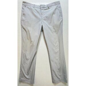 Express Photographer Men's Straight Pants Flat Front Size 34/32 Gray Pinstripe
